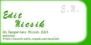 edit micsik business card